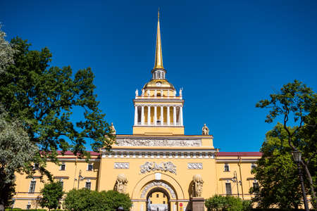 The Admiralty building is the former headquarters of the Admiralty Board and the Imperial Russian Navy in St. Petersburg, Russiaのeditorial素材