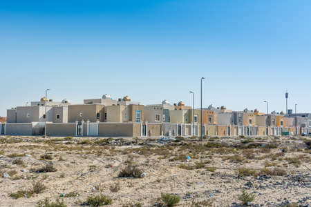 A common residential area built above on the desert near the corniche park in the Dammam, Saudi Arabiaのeditorial素材