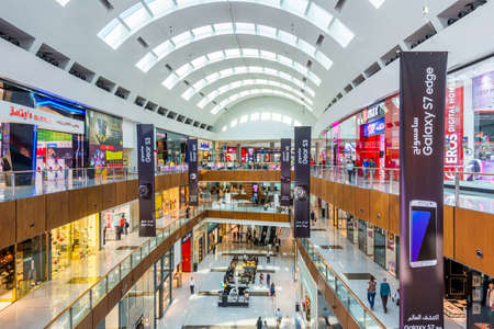 Interiors of Dubai mall, one of the world's largest shopping malls in UAEのeditorial素材