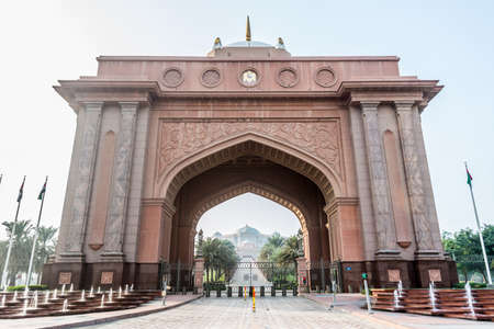 Main gate of Emirates palace hotel, a seven stars luxury hotel in Abu Dhabi, United Arab Emiratesのeditorial素材