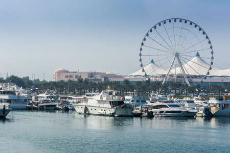Yachts parking at the harbor in Abu Dhabi, United Arab Emiratesのeditorial素材
