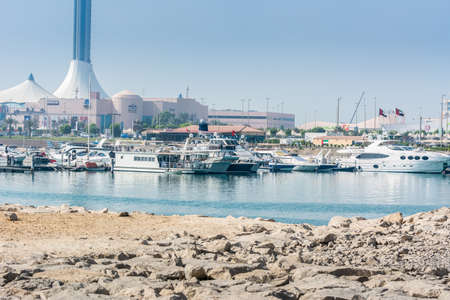 Yachts parking at the harbor in Abu Dhabi, United Arab Emiratesのeditorial素材