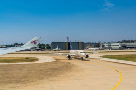 Airplanes at the Beirut Rafic Hariri International Airportof Beirut, Lebanonのeditorial素材