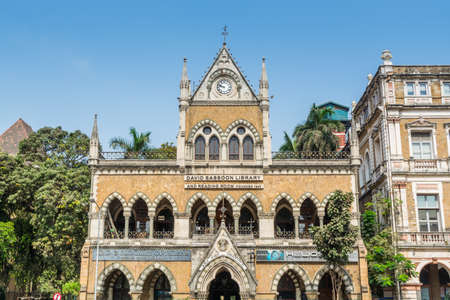 David Sassoon Library and Reading Room, old British colonial buildings in Mumbai, Indiaのeditorial素材