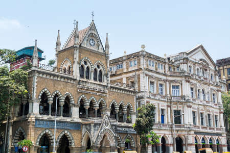 David Sassoon Library and Reading Room, old British colonial buildings in Mumbai, Indiaのeditorial素材
