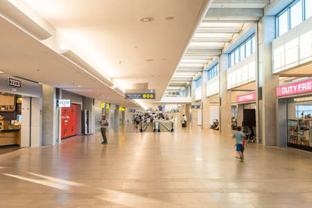 Interiors with duty free shops of Ben Gurion International Airport in Tel Aviv in Israelのeditorial素材