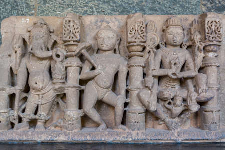 Statue of Hindu God in the Chhatrapati Shivaji Maharaj Vastu Sangrahalaya, formerly The Prince of Wales Museum, the main museum in Mumbai, Maharashtra, India.のeditorial素材