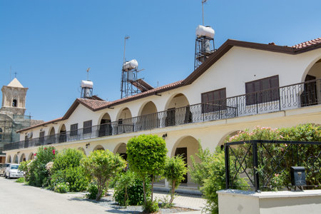 Sunday street view with Church of Saint Lazarus in Larnaca City of Cyprusのeditorial素材