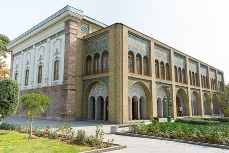 Historic buildings Abyaz Palace (Ethonological Musuem) at Golestan palace complex in Tehran, Iranのeditorial素材