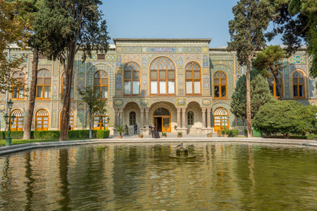 Talar-e-Salam building of Golestan Palace in Tehran, Iran, which is a UNESCO World Heritage siteのeditorial素材