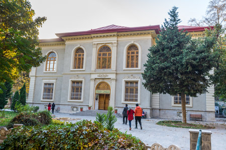 Visitors visiting historic building of Royal costume museum in Sa'dabad palace Complex, built by the Qajar and Pahlavi monarchsのeditorial素材