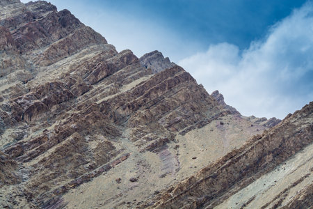 Himalayas mountain with rocks, view from the Hemis monastery, near the Leh city, Ladakh of the north Indian controlled Jammu and Kashmirの写真素材
