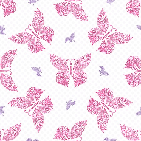 Seamless butterfly patternのイラスト素材