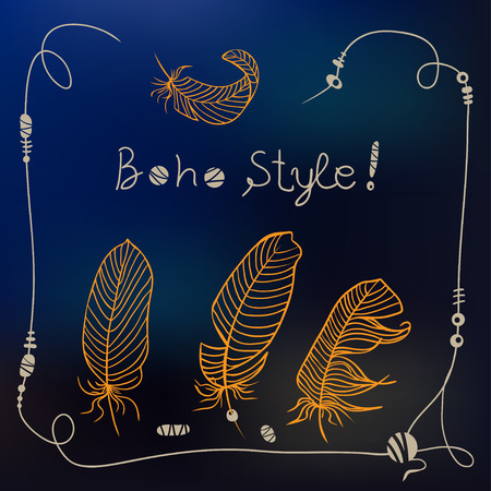 Boho style frame background. Best for party invitation, boho shop card, textile, print. Vector illustrationのイラスト素材