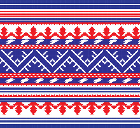 Set of Ethnic ornament pattern in different colors. Vector illustration. From collection of Balto-Slavic ornamentsのイラスト素材