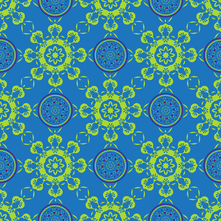 Hand drawing zentangle color seamless pattern Flower mandala. Vector illustration. Best for your design, textiles, posters, paper, cardのイラスト素材