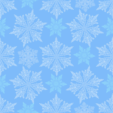 Hand-drawn doodles natural color snowflake seamless. Zentangle mandala style. Vector illustration. Good idea for greeting cards, invitations, prints, textiles, tattoo.のイラスト素材