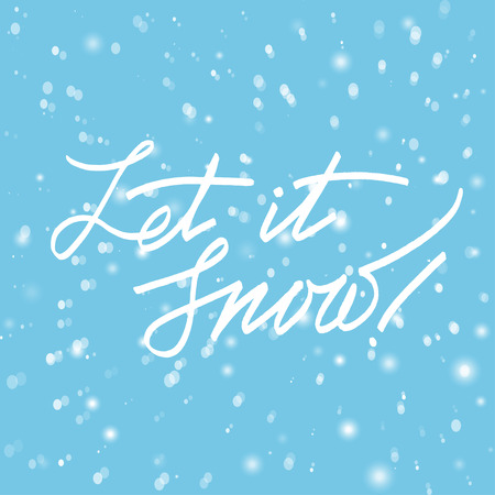 Merry Christmas Lettering greeting card with text  Let it snow. Vector illustrationsのイラスト素材