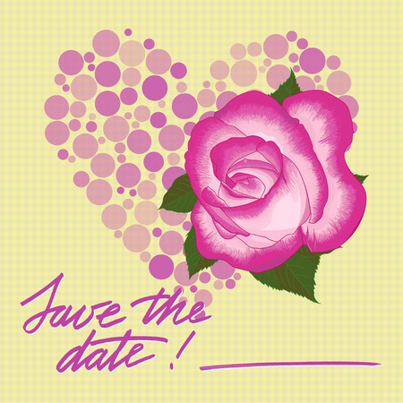 Greeting wedding card with flower. Vector illustrationのイラスト素材