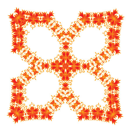 Hand drawing zentangle floral decorative color frame. Vector illustration. The best for your design, textiles, posters, tattoos, corporate identityのイラスト素材