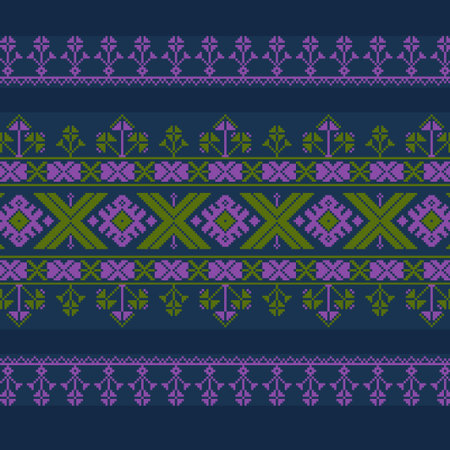 Set of Ethnic ornament pattern in different colors. Vector illustration. From collection of...