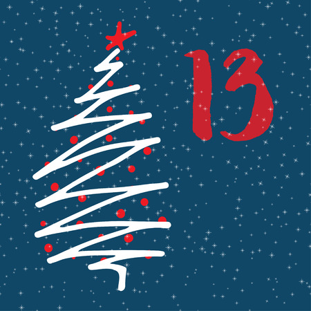 Page Advent Calendar 25 days of Christmas with space for text. Template vector illustrationのイラスト素材