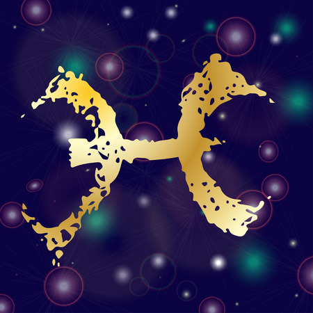 Hand-drawn sketch zodiac Pisces web icon. Vector illustrations Black on white backgroundのイラスト素材