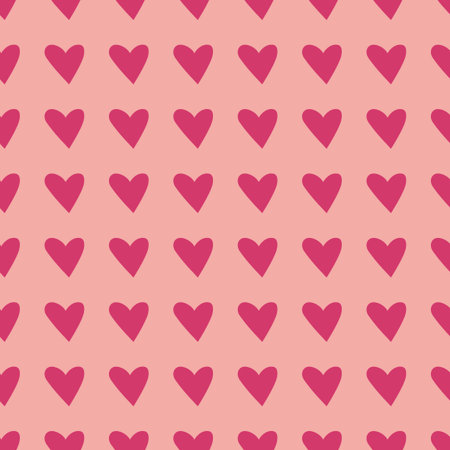 Valentine day background with texture heart for web banner, package paper, greeting card. Seamless...
