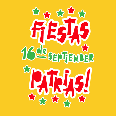 Flat Fiestas Patrias Design For Banner Apparel Print Independence