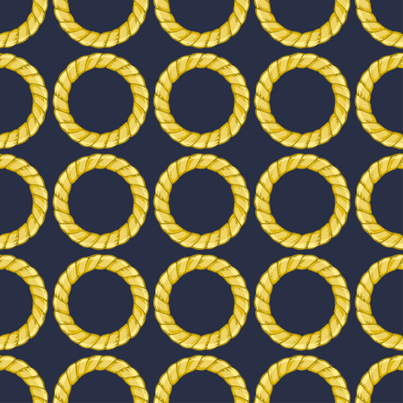 Seamless pattern with retro hand-drawn sketch golden chain on dark background. Drawing engraving texture. Great design for fashion, textile, decorative frame, yacht style card. Vector illustrationのイラスト素材