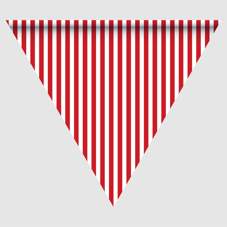 Happy holyday day triangular flag for planar festivals with red, blue and white color stars, stripes, checkered, chevrons. fective background. Vector illustrationのイラスト素材