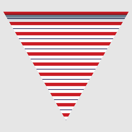 Happy holyday day triangular flag for planar festivals with red, blue and white color stars, stripes, checkered, chevrons. fective background. Vector illustrationのイラスト素材