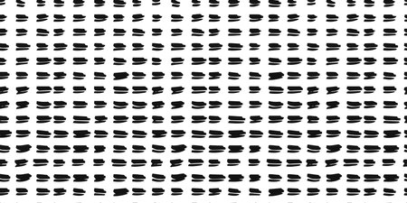 Small dash seamless pattern. Dotted lines texture Black and white hatching doodle organic shapes Short line dashes Brush hand drawn random strokes Fashion retro print design Vector Illustrationのイラスト素材
