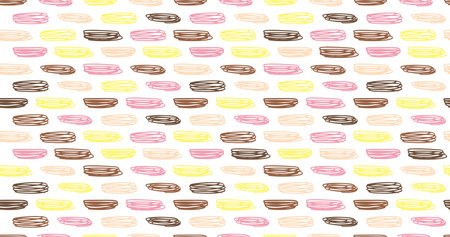 Small dash seamless pattern Dotted lines texture Candi chocolate color vector hatching doodle organic shapes. Short line dashes Brush hand drawn random strokes Fashion retro print design Illustrationのイラスト素材