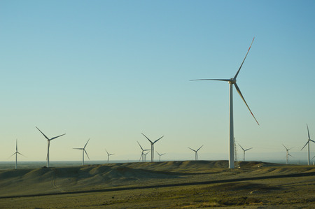 Xinjiang wind power windmillの写真素材