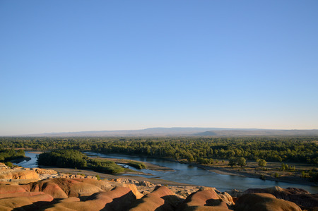 Colorful beach in Xinjiangの写真素材