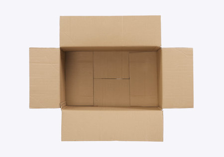 top view of an empty cardboard box