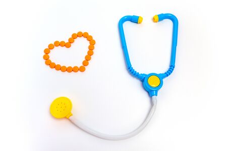 Medicine concept. Childrens toys by profession doctor.の写真素材