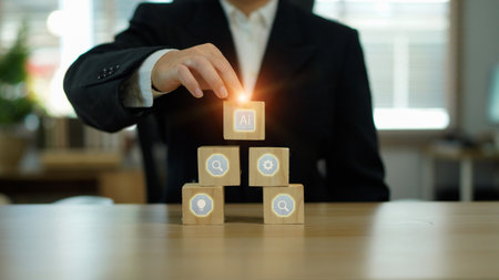 Artificial intelligence ai automation strategy business technology innovation concept solution.の写真素材