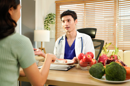 The healthcare professional providing nutritional guidance to a patient..の写真素材