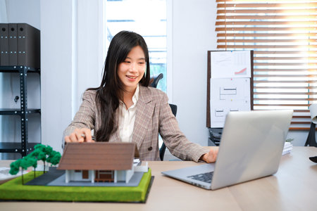 House Deal with Real Estate, An attractive, poised female agent delves into the nuances of a deal,...