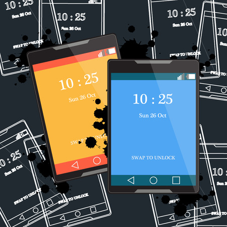 Phone Flat Design illustration pattern symbolのイラスト素材
