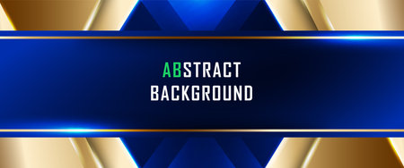 Abstract background with blue and gold triangles. Graphic design element. Vector illustrationのイラスト素材