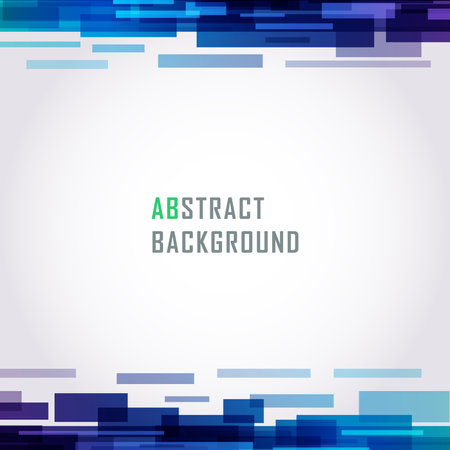 Blue pixelated rectangles creating a dynamic sense of digital speed - Vector illustrationのイラスト素材