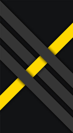 Abstract geometric interplay of black and yellow creating a bold, modern graphic - Vector, illustrationのイラスト素材