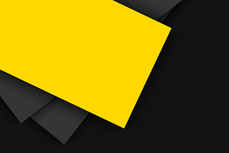Abstract geometric interplay of black and yellow creating a bold, modern graphic - Vector, illustrationのイラスト素材