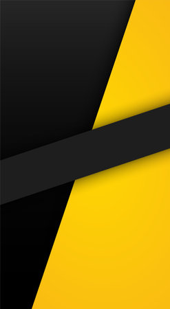 Abstract geometric interplay of black and yellow creating a bold, modern graphic - Vector, illustrationのイラスト素材