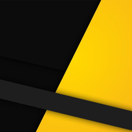Abstract geometric interplay of black and yellow creating a bold, modern graphic - Vector, illustrationのイラスト素材
