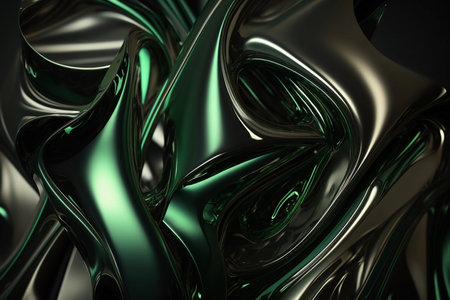 3d render of abstract wavy metallic background with some smooth lines in itの素材