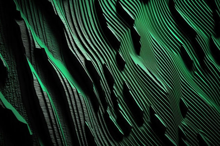 Abstract 3d rendering of wavy surface. Futuristic background with dynamic waves.の素材
